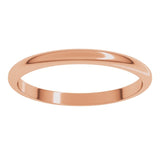 14K Rose Gold 2 mm Half Round Band Size 5