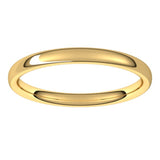 14K Yellow Gold 2.5 mm Comfort-Fit European-Style Band Size 7
