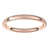 14K Rose Gold 2.5 mm Comfort-Fit European-Style Band Size 8.5