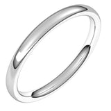 Platinum 2.5 mm Comfort-Fit European-Style Band Size 6