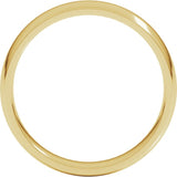 14K Yellow Gold 4.5 mm Lightweight Comfort-Fit Half Round Band Size 10.5