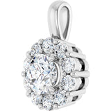 14K White Gold 1 CTW Lab-Grown Diamond Halo-Style Pendant