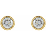 14K Yellow Gold 1/8 CTW Lab-Grown Diamond Micro Bezel-Set Earrings