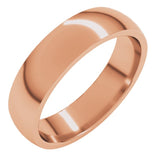 14K Rose Gold 5 mm Half Round Comfort Fit Light Band Size 9