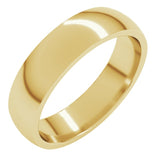 18K Yellow Gold 5 mm Lightweight Comfort-Fit Half Round Band Size 8.5
