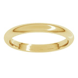 14K Yellow Gold 2.5 mm Comfort-Fit Half Round Band Size 9