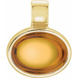 14K Yellow Gold Natural Citrine Cabochon Pendant