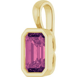 14K Yellow Gold Natural Pink Tourmaline Pendant