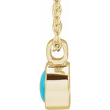 14K Yellow Gold Natural Turquoise Bezel-Set 16-18" Necklace