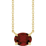 14K Yellow Gold Natural Mozambique Garnet 18" Necklace