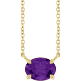 14K Yellow Gold Natural Amethyst 18" Necklace