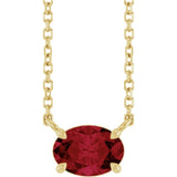 14K Yellow Gold Lab-Grown Ruby 18" Necklace