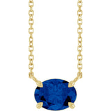 14K Yellow Gold Natural Blue Sapphire 18" Necklace