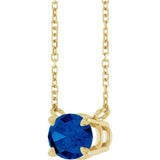 14K Yellow Gold Natural Blue Sapphire 18" Necklace