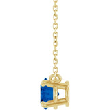 14K Yellow Gold Natural Blue Sapphire 18" Necklace