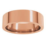 14K Rose Gold 6 mm Comfort-Fit Flat Band Size 8