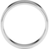 14K White Gold 6 mm Stepped-Edge Flat Band Size 9
