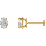 14K Yellow Gold 1/4 CT Natural Diamond Earring