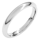 14K White Gold 2.5 mm Comfort-Fit Half Round Band Size 5.5
