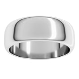 14K White Gold 7 mm Half Round Band Size 8