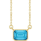 14K Yellow Gold Natural Aquamarine 18" Necklace