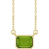 14K Yellow Gold Natural Peridot 18" Necklace