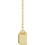 14K Yellow Gold Lab-Grown Green Sapphire 18" Necklace
