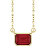 14K Yellow Gold Lab-Grown Ruby 18" Necklace