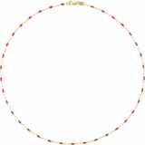 14K Yellow Gold-Filled 1.6 mm Pink Enamel Bead Paperclip-Style 20