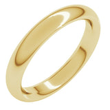 14K Yellow Gold 3.5 mm Comfort-Fit Half Round Band Size 3.5