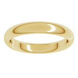 14K Yellow Gold 3.5 mm Comfort-Fit Half Round Band Size 3.5
