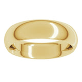 14K Yellow Gold 5.5 mm Comfort-Fit Half Round Band Size 9