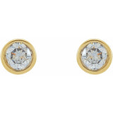 14K Yellow Gold 5/8 CTW Natural Diamond Micro Bezel-Set Earrings