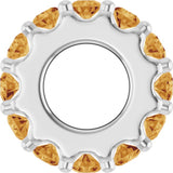 14K White Gold Natural Citrine Spacer Charm/Pendant