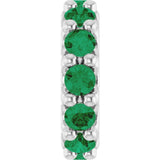 14K White Gold Lab-Grown Emerald Spacer Charm/Pendant