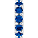 14K White Gold Lab-Grown Blue Sapphire Spacer Charm/Pendant