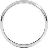 10K White Gold 3 mm Lightweight Half Round Band Size 6