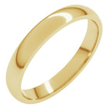 18K Yellow Gold 3 mm Lightweight Comfort-Fit Half Round Band Size 9
