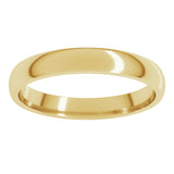 18K Yellow Gold 3 mm Lightweight Comfort-Fit Half Round Band Size 9