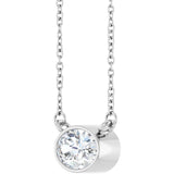 14K White Gold 7/8 CT Lab-Grown Diamond 18" Necklace