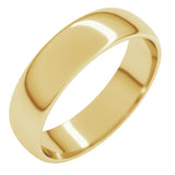 10K Yellow Gold 5 mm Lightweight Half Round Band Size 13