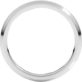 14K White Gold 2 mm Comfort-Fit Half Round Band Size 9