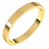 14K Yellow Gold 2.5 mm Flat Band Size 10.5