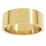 10K Yellow Gold 7 mm Flat Band Size 8.5