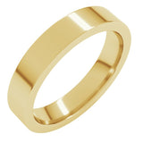 14K Yellow Gold 4 mm Comfort-Fit Flat Band Size 10.5