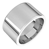 14K White Gold 12 mm Comfort-Fit Flat Band Size 7.5