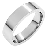 14K White Gold 5 mm Comfort-Fit Flat Band Size 11