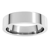 14K White Gold 5 mm Comfort-Fit Flat Band Size 11