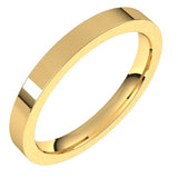 14K Yellow Gold 2.5 mm Comfort-Fit Flat Band Size 9.5