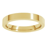18K Yellow Gold 3 mm Comfort-Fit Flat Band Size 4